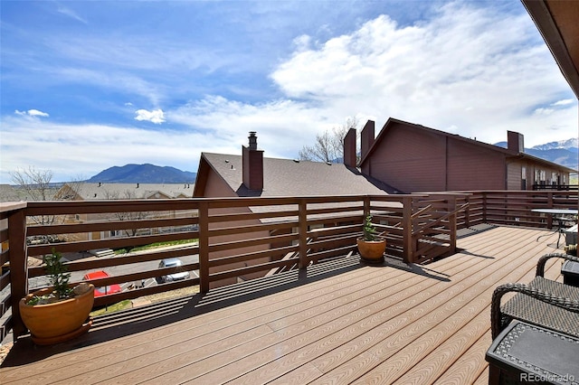 2242 Stepping Stones Way, Colorado Springs, CO 80904 - wooden deck featuring a mountain view