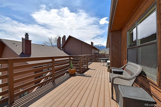 2242 Stepping Stones Way, Colorado Springs, CO 80904 - wooden deck featuring a mountain view