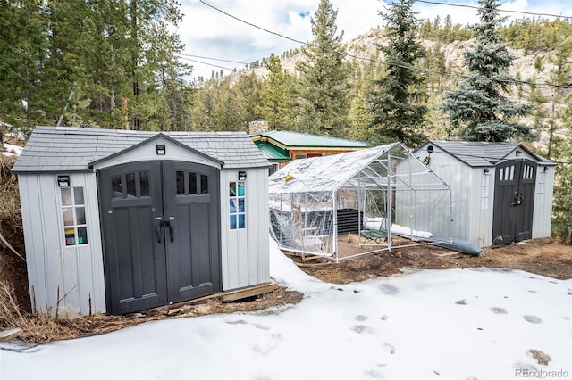 view of shed