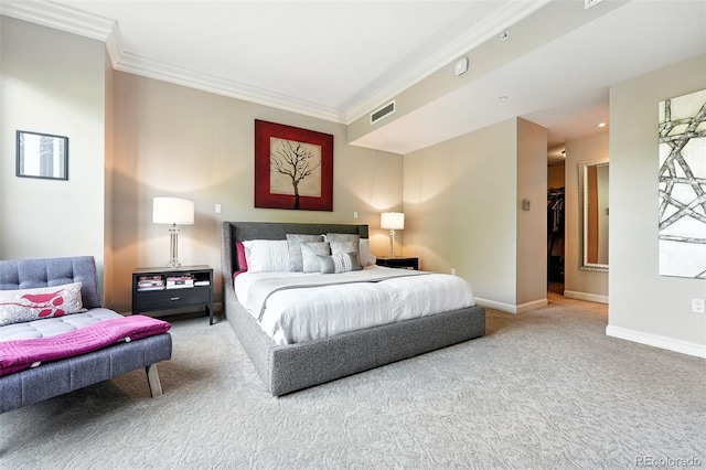 2400 E Cherry Creek S Drive 307, Denver, CO 80209 - bedroom with crown molding, carpet, and a walk in closet