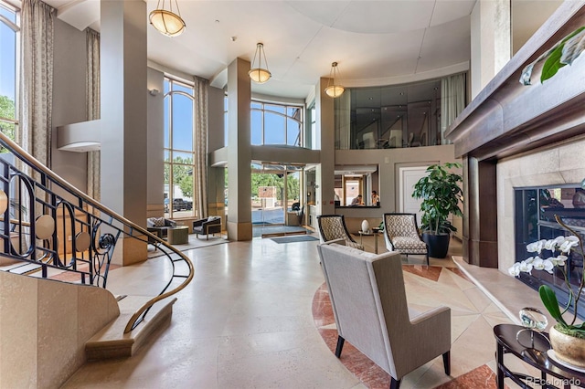2400 E Cherry Creek S Drive 307, Denver, CO 80209 - lobby with a high ceiling and stairs