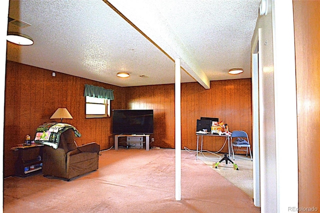 interior space featuring a textured ceiling