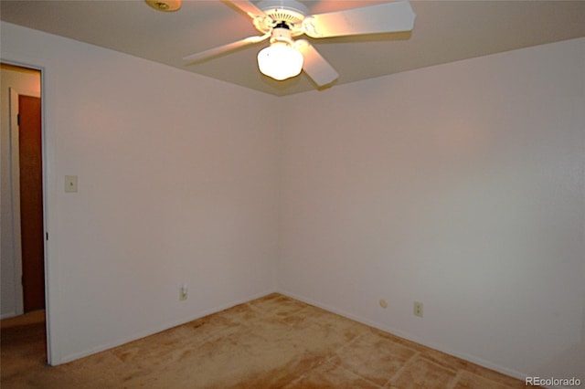 11823 Williams Way, Northglenn, CO 80233 - spare room featuring light colored carpet, a ceiling fan, and baseboards