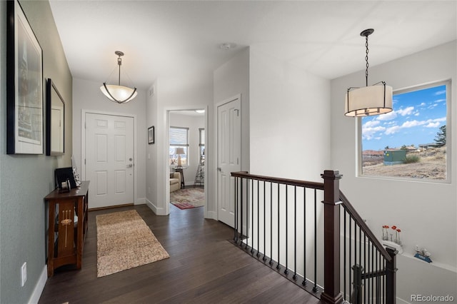 entryway featuring dark hardwood / wood-style floors