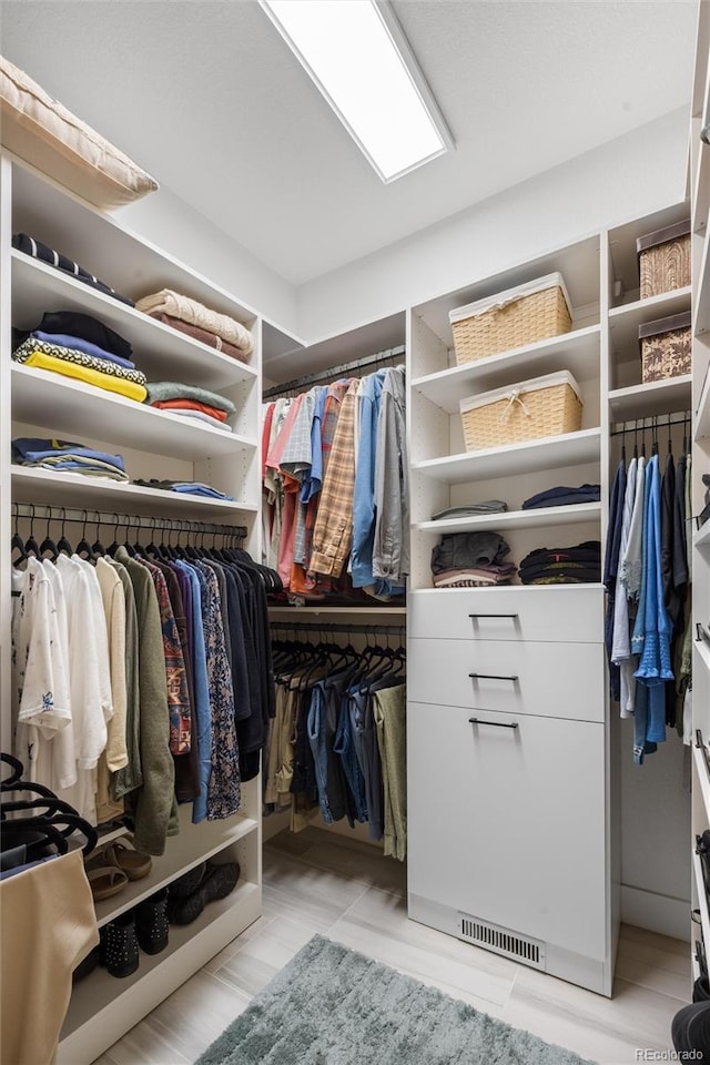 view of walk in closet