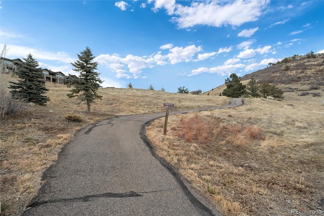 view of street with a mountain view