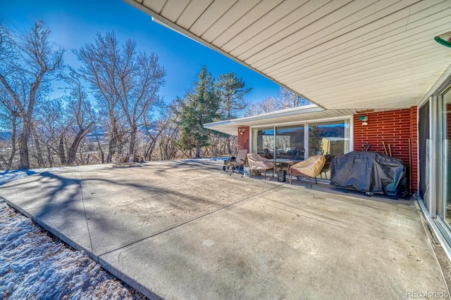 view of patio / terrace with a grill