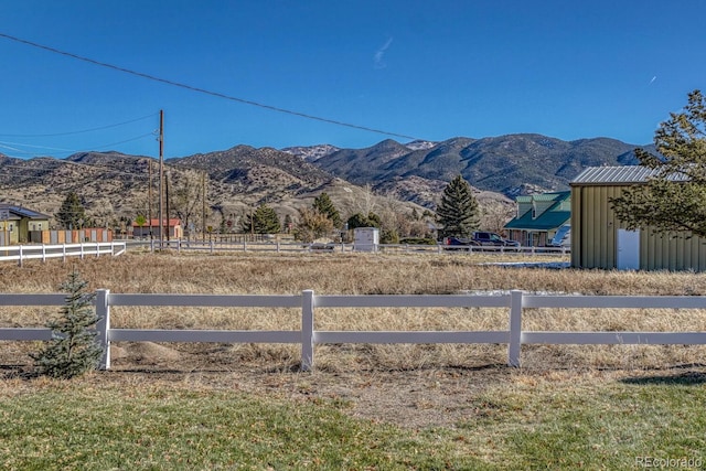 mountain view with a rural view