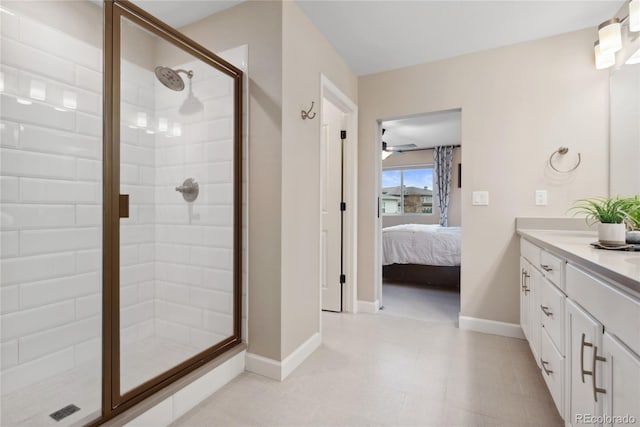 16400 Alberta Dr, Parker, CO 80134 - full bath featuring ensuite bathroom, a stall shower, baseboards, and double vanity