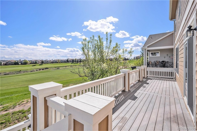 11748 Mill Valley St, Parker, CO 80138 - wooden deck with view of golf course and a yard