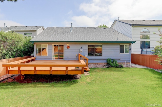 354 Willowick Cir, Highlands Ranch, CO 80129 - rear view of property featuring a deck and roof with shingles
