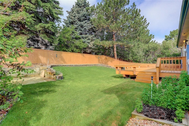 354 Willowick Cir, Highlands Ranch, CO 80129 - view of yard featuring a wooden deck