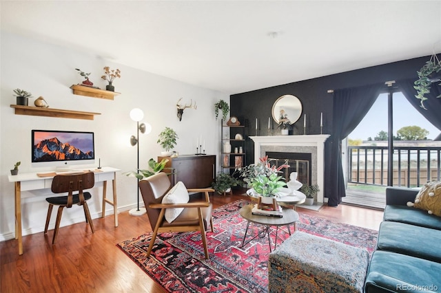 living room featuring hardwood / wood-style flooring