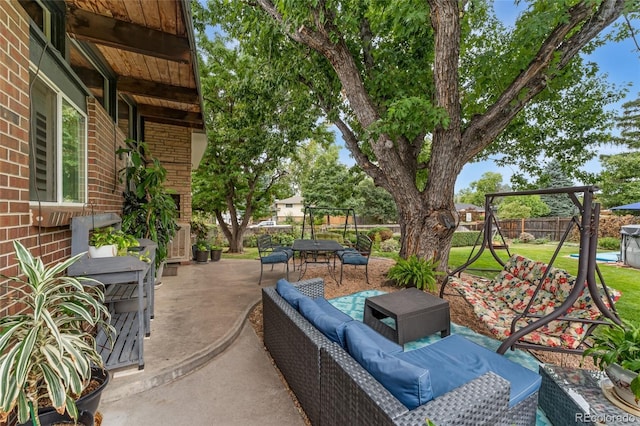 view of patio / terrace with an outdoor living space