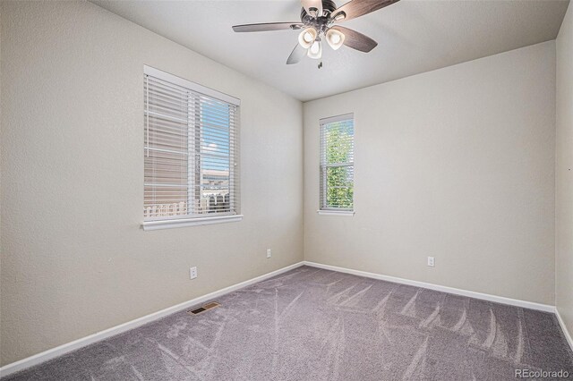 17187 E Cedar Gulch Dr, Parker, CO 80134 - spare room with ceiling fan and carpet flooring