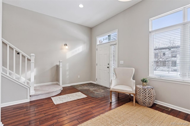 entryway featuring dark hardwood / wood-style flooring