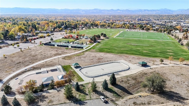 aerial view featuring a mountain view