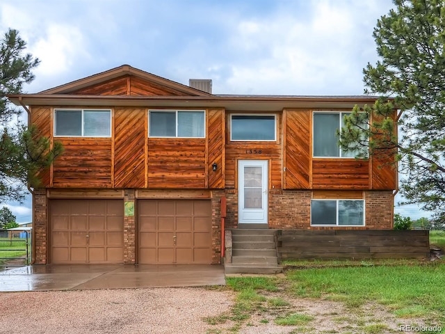 view of front of house with a garage