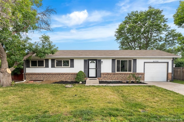 6254 W 79th Ave, Arvada, CO 80003 - ranch-style home featuring brick siding, a garage, concrete driveway, and a shingled roof