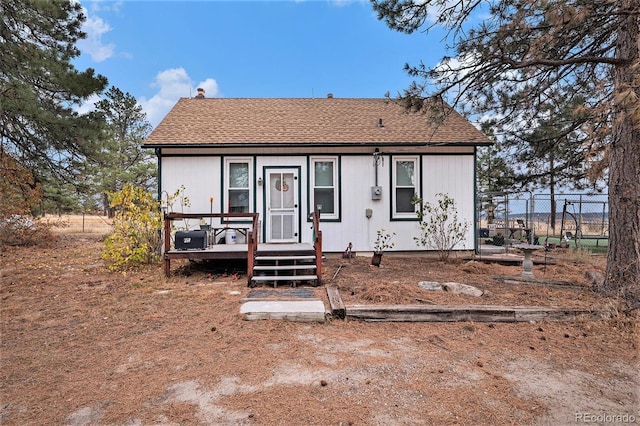 view of front of house featuring a deck