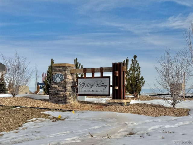 view of community sign