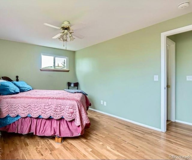 4665 E Peakview Ave, Centennial, CO 80121 - bedroom featuring light wood finished floors and ceiling fan