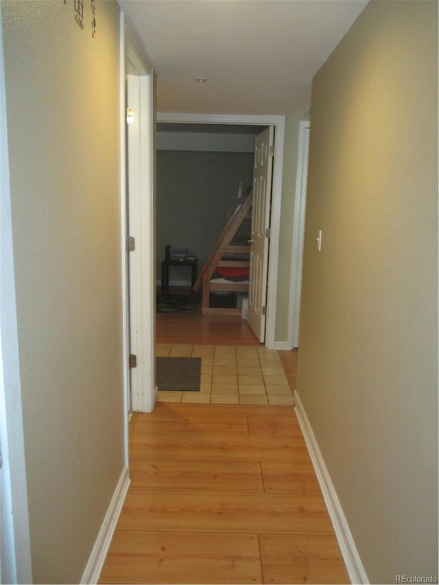 hall featuring light hardwood / wood-style floors