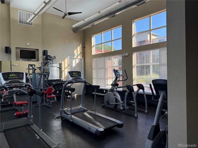 4100 Albion St Unit 320, Denver, CO 80216 - gym featuring a high ceiling