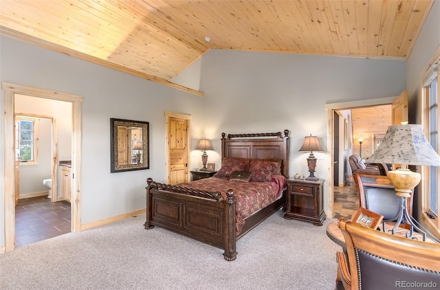 632 Gcr 662, Grand Lake, CO 80447 - carpeted bedroom with baseboards, lofted ceiling, and wooden ceiling