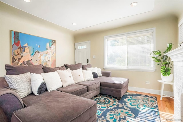 living room featuring hardwood / wood-style floors