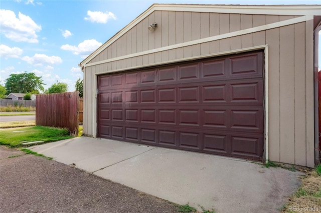 view of garage