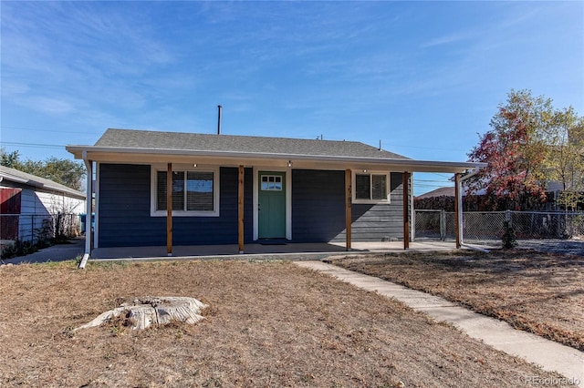 view of front of home with covered porch