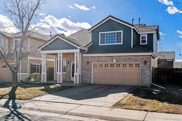 craftsman house with a garage