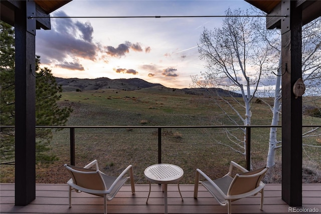 balcony with a mountain view