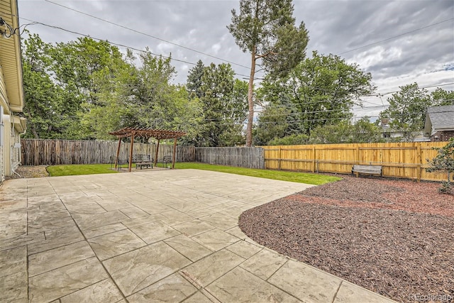 view of patio with a pergola