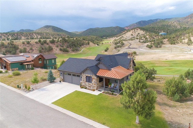 exterior space featuring a mountain view