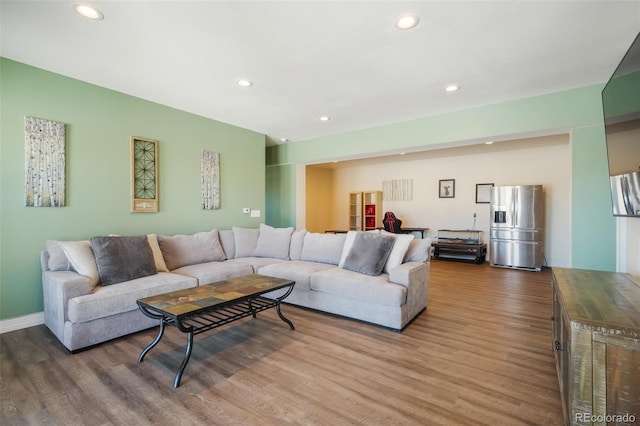 living room featuring wood-type flooring