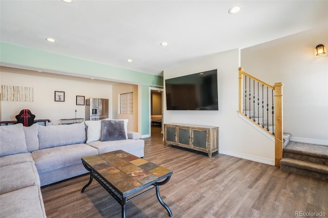 living room featuring hardwood / wood-style floors