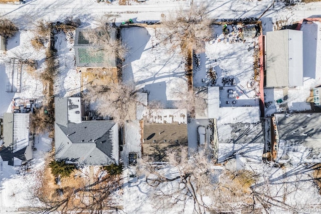 view of snowy aerial view