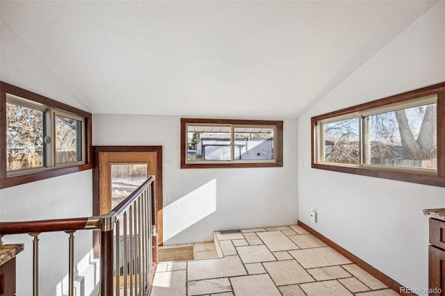 interior space with lofted ceiling