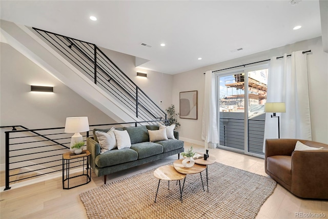 1473 N Locust, Denver, CO 80220 - living area with recessed lighting and stairs