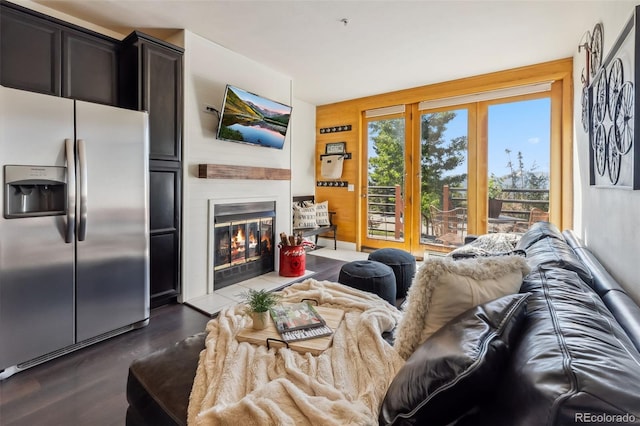 91400 Ryan Gulch Rd Unit 91406B, Silverthorne, CO 80498 - living room with a glass covered fireplace
