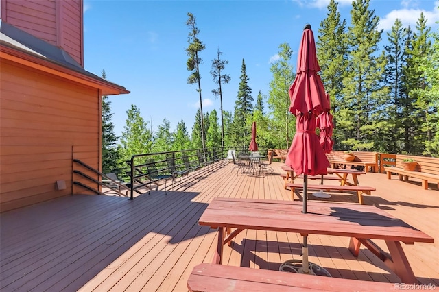 91400 Ryan Gulch Rd Unit 91406B, Silverthorne, CO 80498 - wooden deck featuring outdoor dining area
