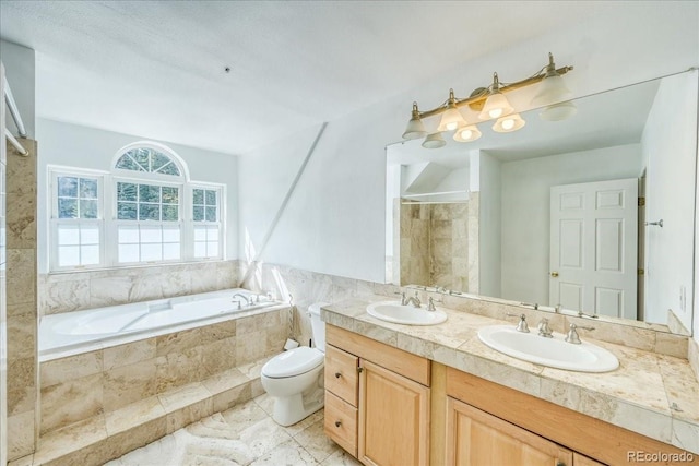234 Carroll Ln, Breckenridge, CO 80424 - bathroom with double vanity, a bath, and a tile shower