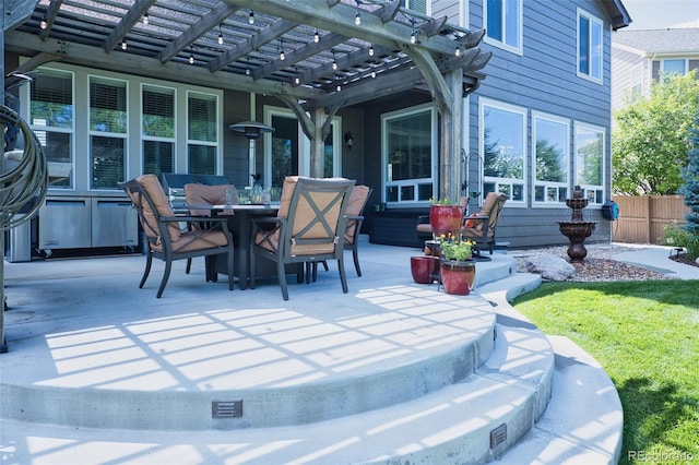 view of patio / terrace with a pergola