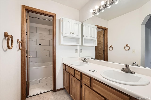 3823 S Uravan St, Aurora, CO 80013 - bathroom with double vanity and baseboards