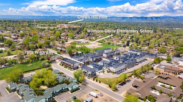 7808 W 43rd Pl, Wheat Ridge, CO 80033 - aerial view of mountains