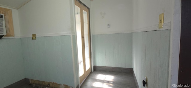 4635 Teller St, Wheat Ridge, CO 80033 - corridor with a wainscoted wall and wooden walls