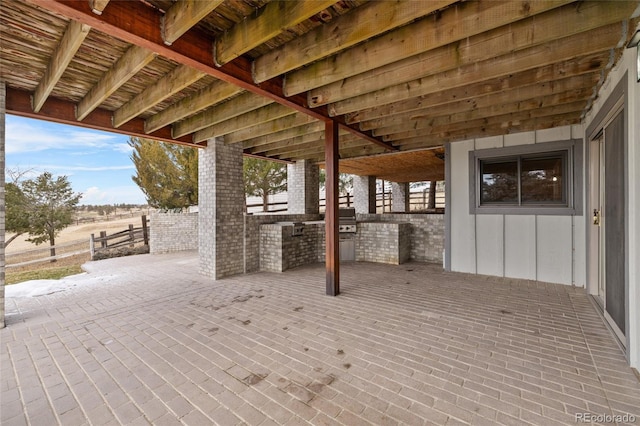 view of patio / terrace with a grill and exterior kitchen