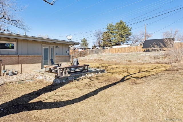 view of yard with fence